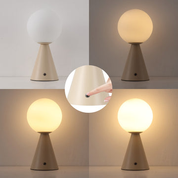 Macie 11.75" Modern Minimalist Globe Rechargeable/Cordless Dimmable Integrated LED Table Lamp with Touch Sensor